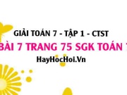 Giải bài 7 trang 75 Toán 7 Tập 1 SGK Chân trời sáng tạo